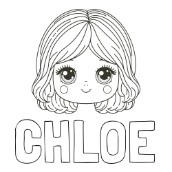 Online Created Coloring Page - CHLOE Coloring Page and Cute Girl Face Coloring Page