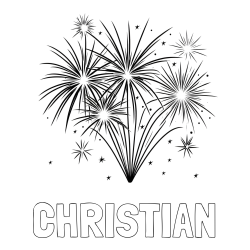 Online Created Coloring Page - CHRISTIAN Coloring Page and Big Fireworks Coloring Page