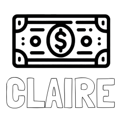 Online Created Coloring Page - CLAIRE Coloring Page and Coloring Page of a Dollar Bill