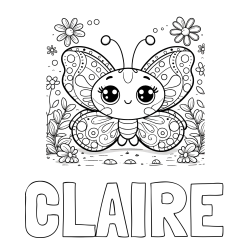 Online Created Coloring Page - CLAIRE Coloring Page and Cute Butterfly Coloring Page