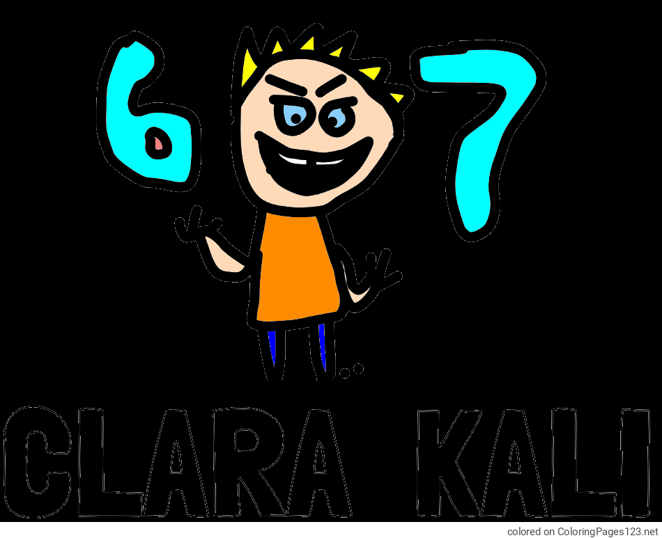 Colored coloring page - CLARA  KALI Coloring Page and 676767676767676767676767