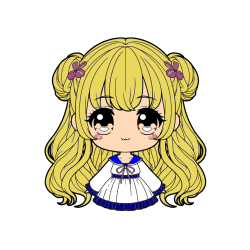 Pobarvana pobarvanka - Coloring Page of an Adorable Anime Girl