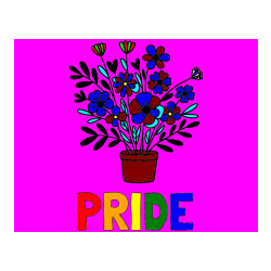 Pobarvana pobarvanka - PRIDE Coloring Page and Easy Flower Bouquet Coloring Page