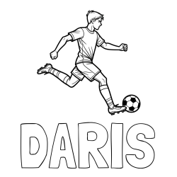 Online Created Coloring Page - DARIS Coloring Page and Soccer Player in Action Coloring Page