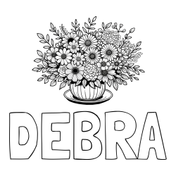 Online Created Coloring Page - DEBRA Coloring Page and Beautiful Bouquet of Flowers Coloring Page