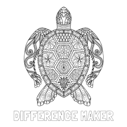 Online Created Coloring Page - DIFFERENCE MAKER Coloring Page and Sea Turtle Mandala Coloring Page