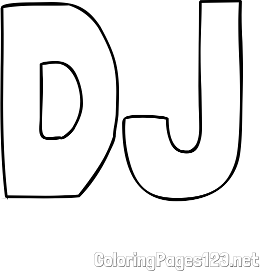 DJ Coloring Page