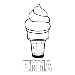 Online Created Coloring Page - EMMA Coloring Page and Ice Cream Coloring Page