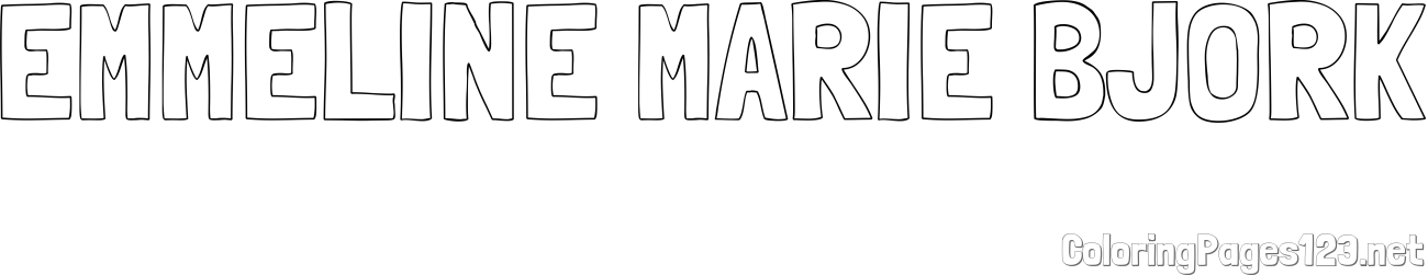 EMMELINE MARIE BJORK Coloring Page