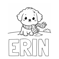 Online Created Coloring Page - ERIN Coloring Page and Coloring Page of an Adorable Puppy