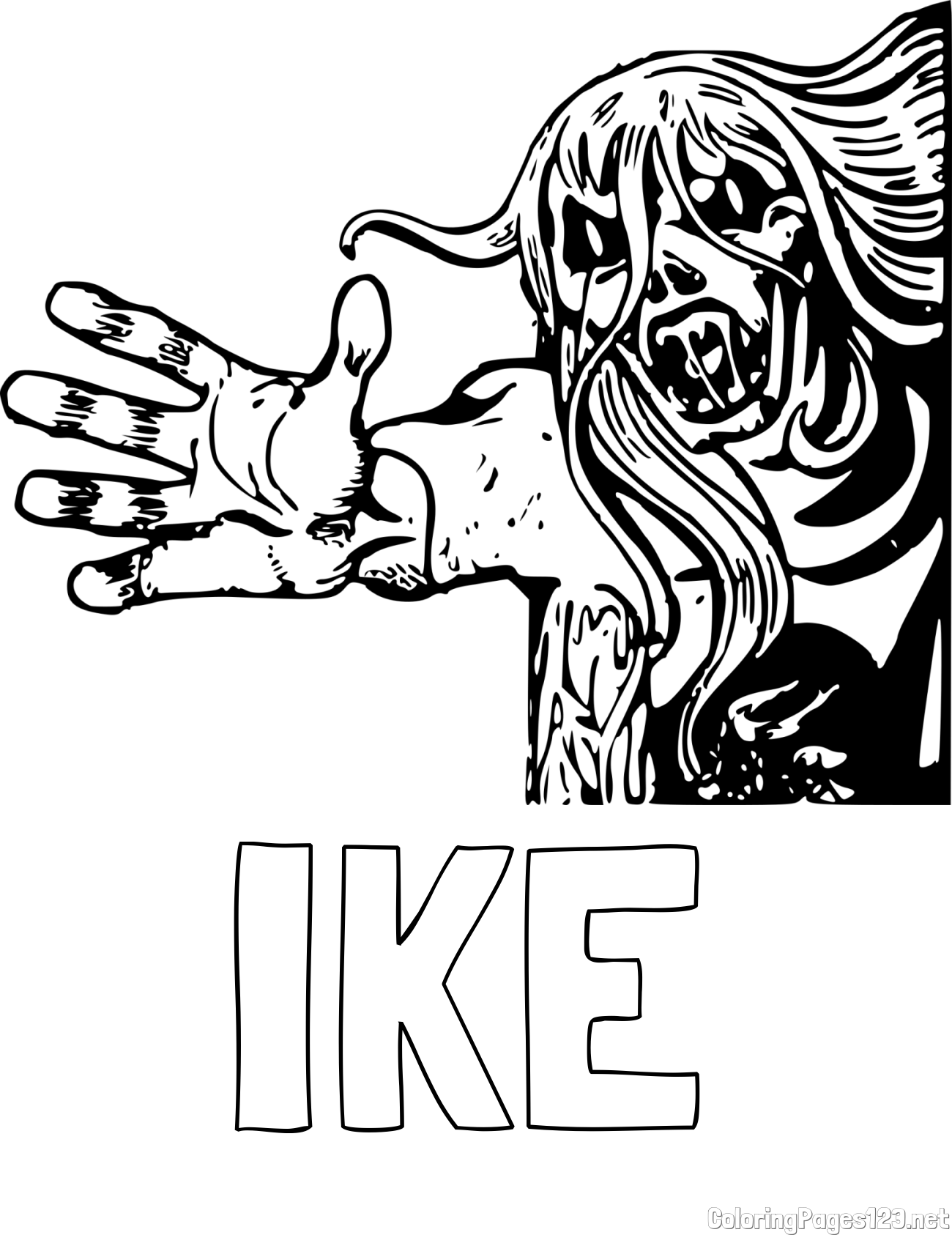 IKE Coloring Page and Terrifying Monster Coloring Page -