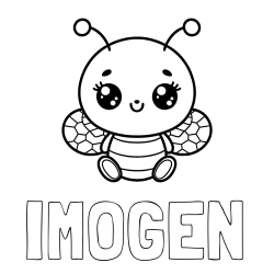 Online Created Coloring Page - IMOGEN Coloring Page and Children's Coloring Page of a Cute Bee