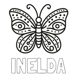 Online Created Coloring Page - INELDA Coloring Page and Butterfly Coloring Page (Simple)