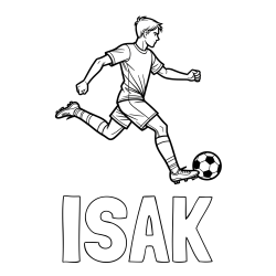 Online Created Coloring Page - ISAK Coloring Page and Soccer Player in Action Coloring Page