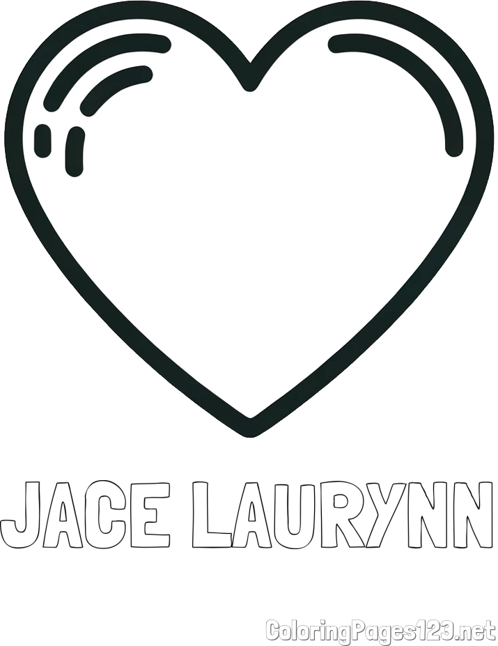 JACE LAURYNN Coloring Page and Free Printable Coloring Page of a Heart