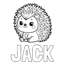 Online Created Coloring Page - JACK Coloring Page and Cute Hedgehog Coloring Page