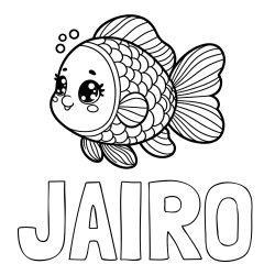Online Created Coloring Page - JAIRO Coloring Page and Coloring Page of a Cute Fish
