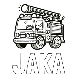 Online Created Coloring Page - JAKA Coloring Page and Children's Coloring Page of a Simple Fire Truck