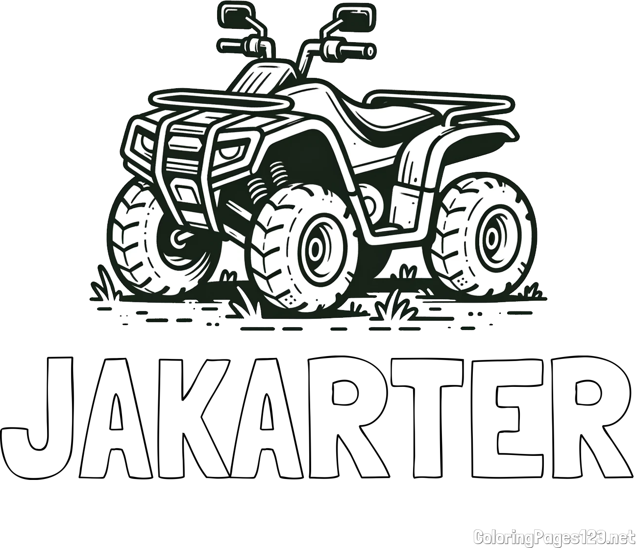 JAKARTER Coloring Page and Four-Wheeler Coloring Page