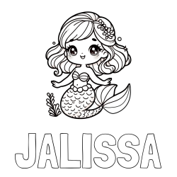 Online Created Coloring Page - JALISSA Coloring Page and Coloring Page of a Charming Mermaid