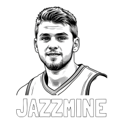 Online Created Coloring Page - JAZZMINE Coloring Page and Basketball Player Coloring Page