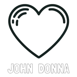 Online Created Coloring Page - JOHN  DONNA Coloring Page and Free Printable Coloring Page of a Heart