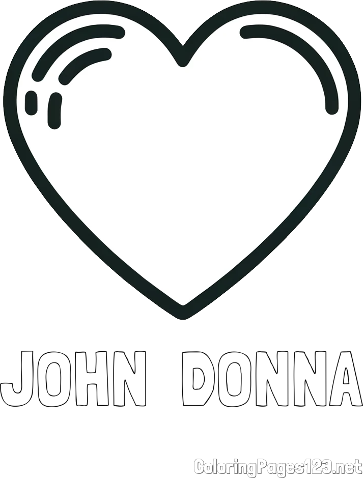 JOHN  DONNA Coloring Page and Free Printable Coloring Page of a Heart