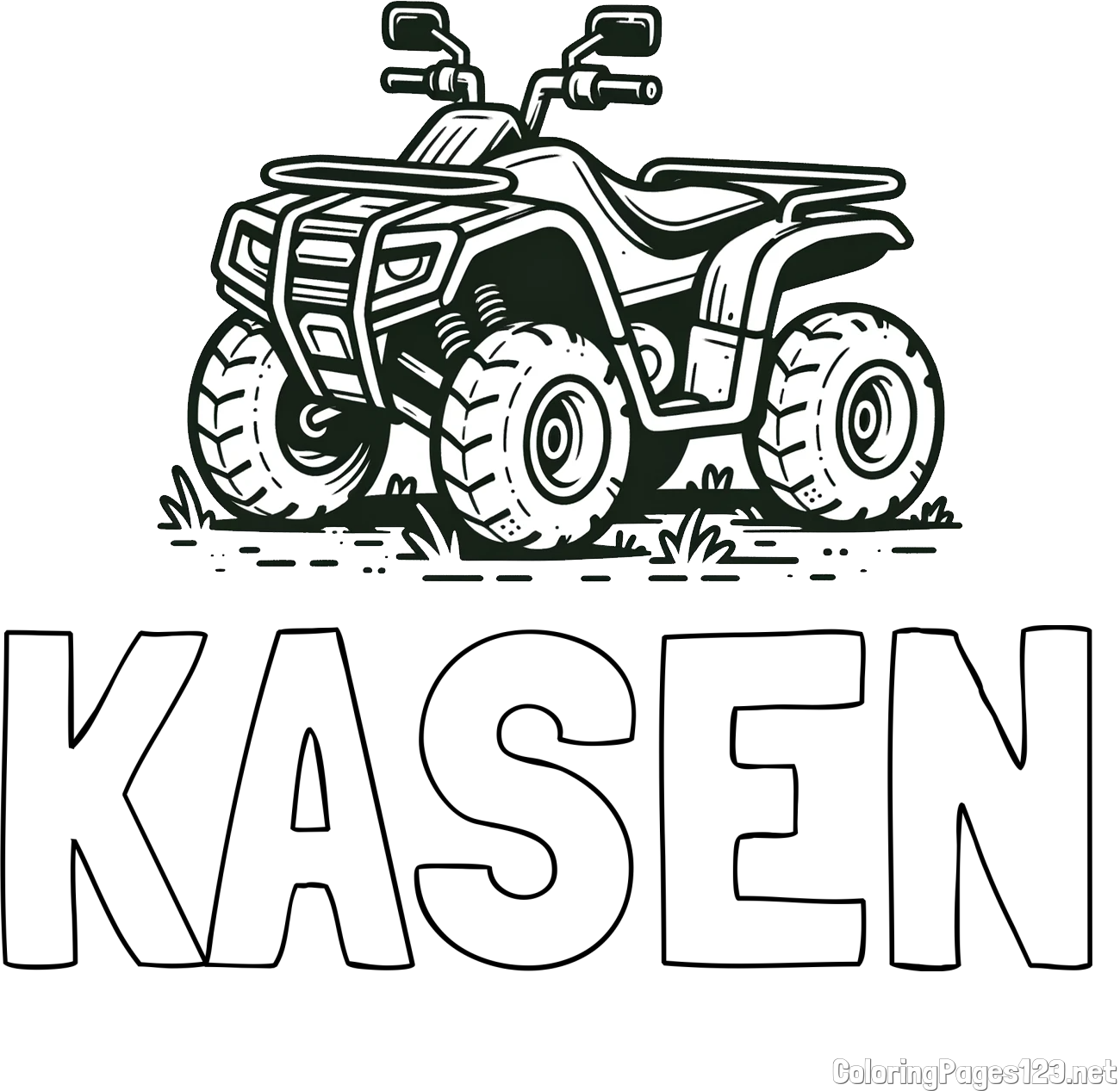 KASEN Coloring Page and Four-Wheeler Coloring Page