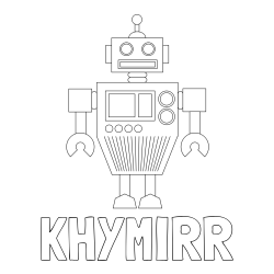 Online Created Coloring Page - KHYMIRR Coloring Page and Standing Robot Coloring Page