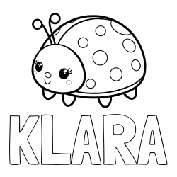 Online Created Coloring Page - KLARA Coloring Page and Smiling Ladybug Coloring Page