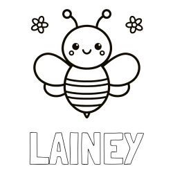 Online Created Coloring Page - LAINEY Coloring Page and Children's Bee Coloring Page