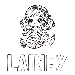 Online Created Coloring Page - LAINEY Coloring Page and Coloring Page of a Charming Mermaid