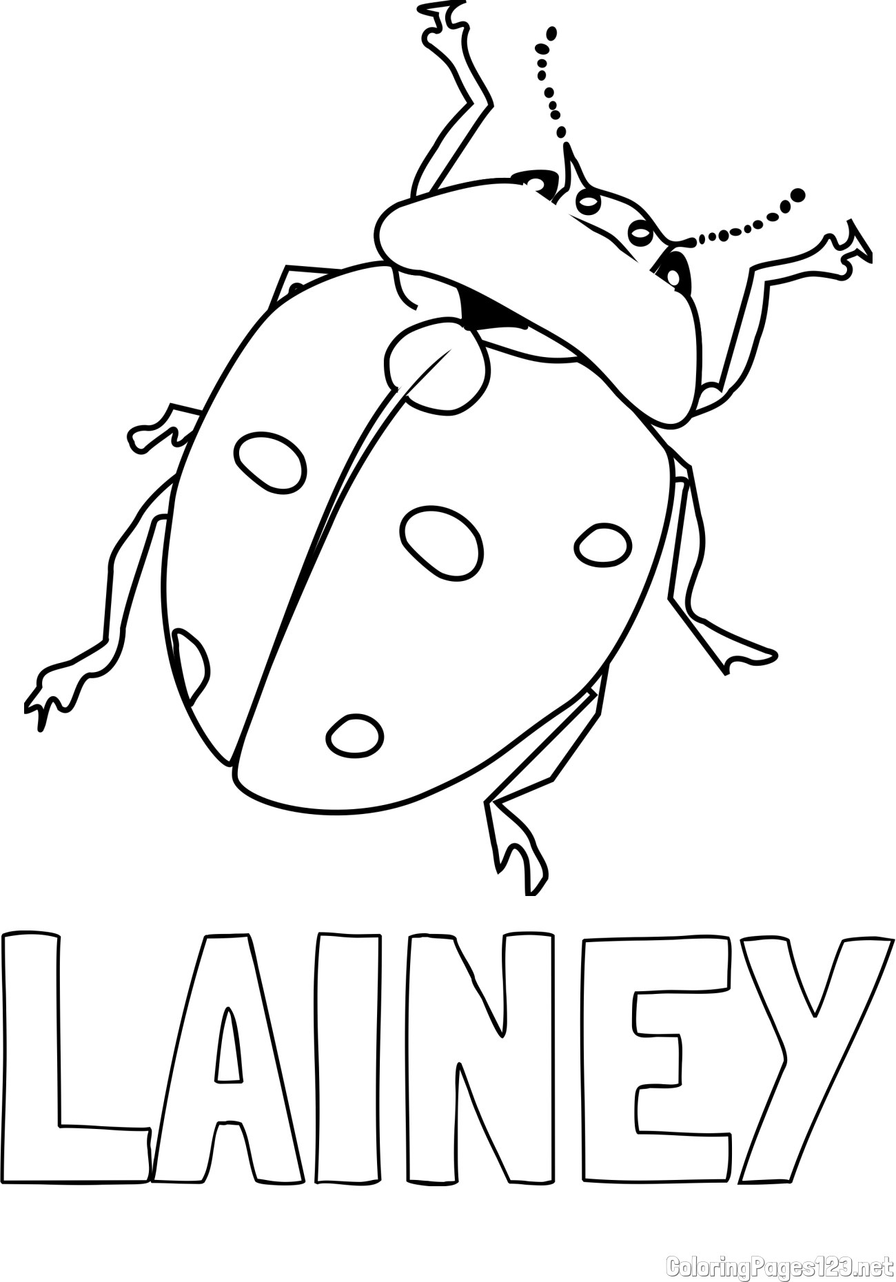 LAINEY Coloring Page and Realistic Ladybug Coloring Page
