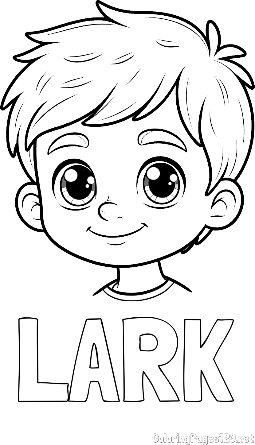 LARK Coloring Page and Boy Face Coloring Page
