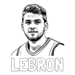 Online Created Coloring Page - LEBRON Coloring Page and Basketball Player Coloring Page