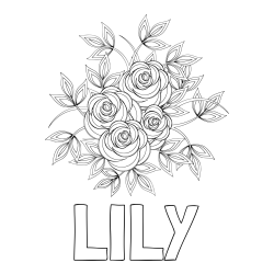 LILY Coloring Page and Rose Mandala Coloring Page