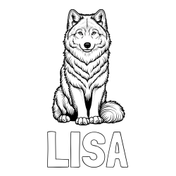 Online Created Coloring Page - LISA Coloring Page and Beautiful Wolf Coloring Page