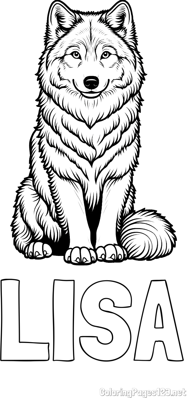 LISA Coloring Page and Beautiful Wolf Coloring Page