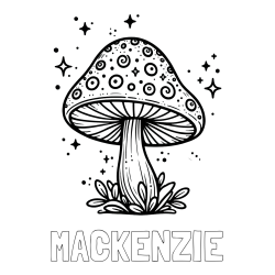 Online Created Coloring Page - MACKENZIE Coloring Page and Coloring Page of a Magical Mushroom