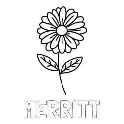 Online Created Coloring Page - MERRITT Coloring Page and Flower Coloring Page