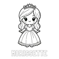Online Created Coloring Page - MORISSETTE Coloring Page and Coloring Page of a Cute Princess
