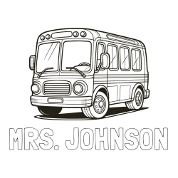 Online Created Coloring Page - MRS. JOHNSON Coloring Page and Coloring Page of a Big Bus