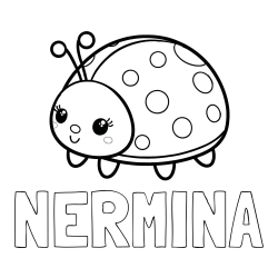 Online Created Coloring Page - NERMINA Coloring Page and Smiling Ladybug Coloring Page
