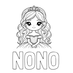 Online Created Coloring Page - NONO Coloring Page and Coloring Page of a Cute Princess with Big Eyes