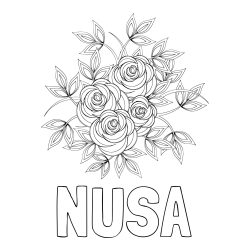 Online Created Coloring Page - NUŠA Coloring Page and Rose Mandala Coloring Page