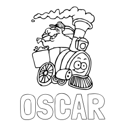Online Created Coloring Page - OSCAR Coloring Page and Funny Train Coloring Page for Kids