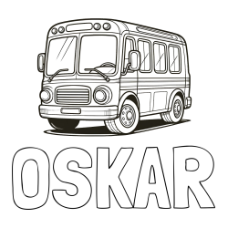 Online Created Coloring Page - OSKAR Coloring Page and Coloring Page of a Big Bus