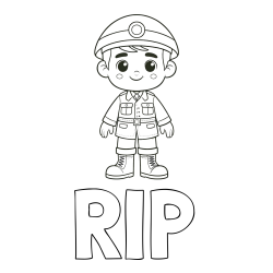 Online Created Coloring Page - RIP Coloring Page and Cute Soldier Coloring Page for Kids