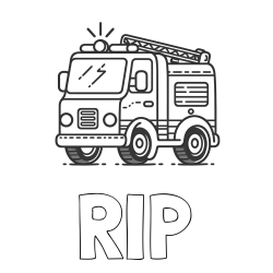Online Created Coloring Page - RIP Coloring Page and Easy Coloring Page of a Fire Truck