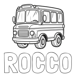 Online Created Coloring Page - ROCCO Coloring Page and Children's Coloring Page of a Bus